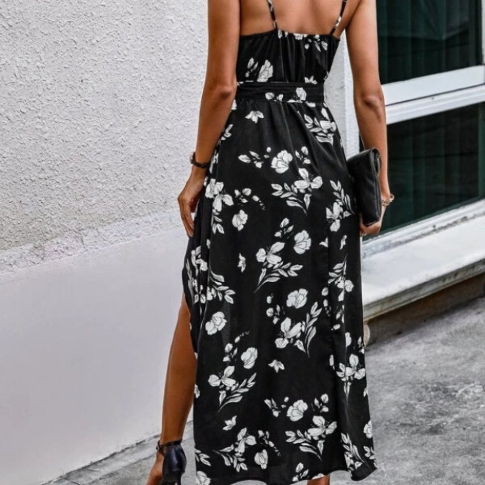 Floral Wrap Knot Side Cami Dress - Picture 4 of 4